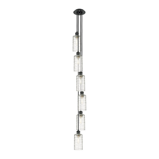Innovations Crown Point 6Lt 7" Cord Multi Pendant, BK/DS - 106B-6P-BK-G434-7DE