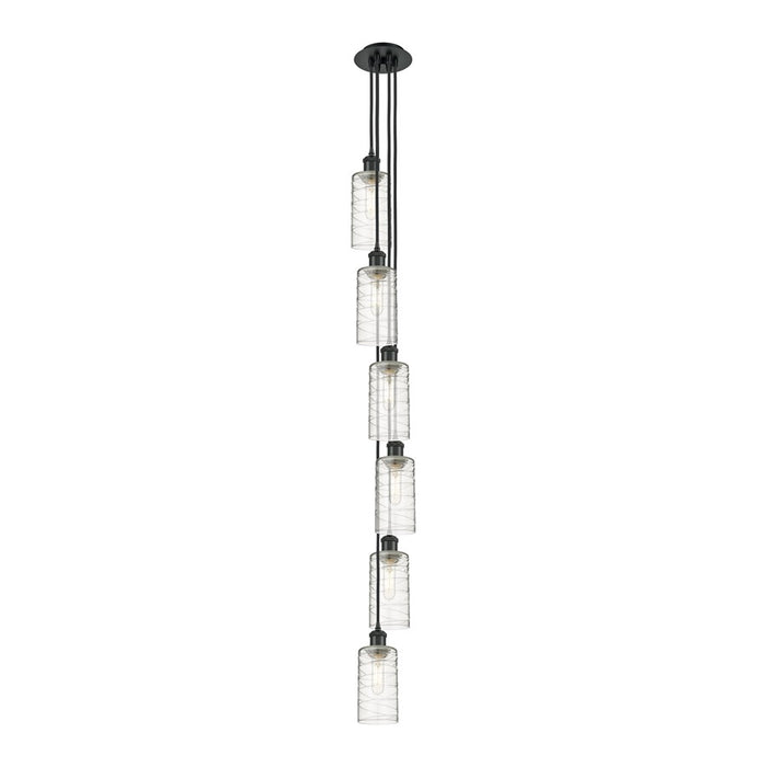 Innovations Crown Point 6Lt 7" Cord Multi Pendant, BK/DS - 106B-6P-BK-G434-7DE
