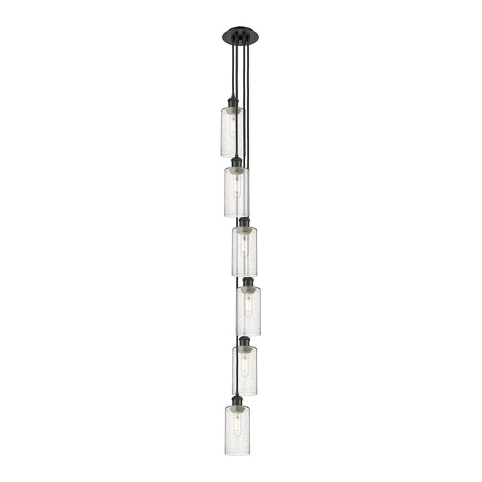 Innovations Crown Point 6Lt 7" Cord Multi Pendant, BK/SD - 106B-6P-BK-G434-7SDY