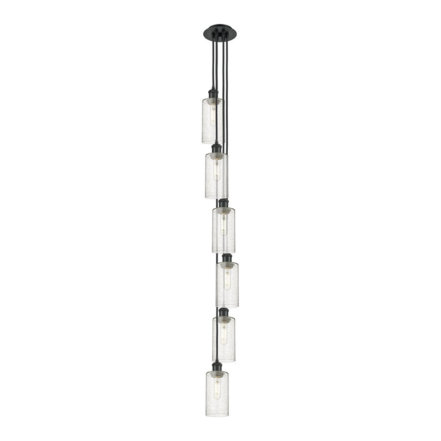 Innovations Crown Point 6Lt 7" Cord Multi Pendant, BK/SD - 106B-6P-BK-G434-7SDY