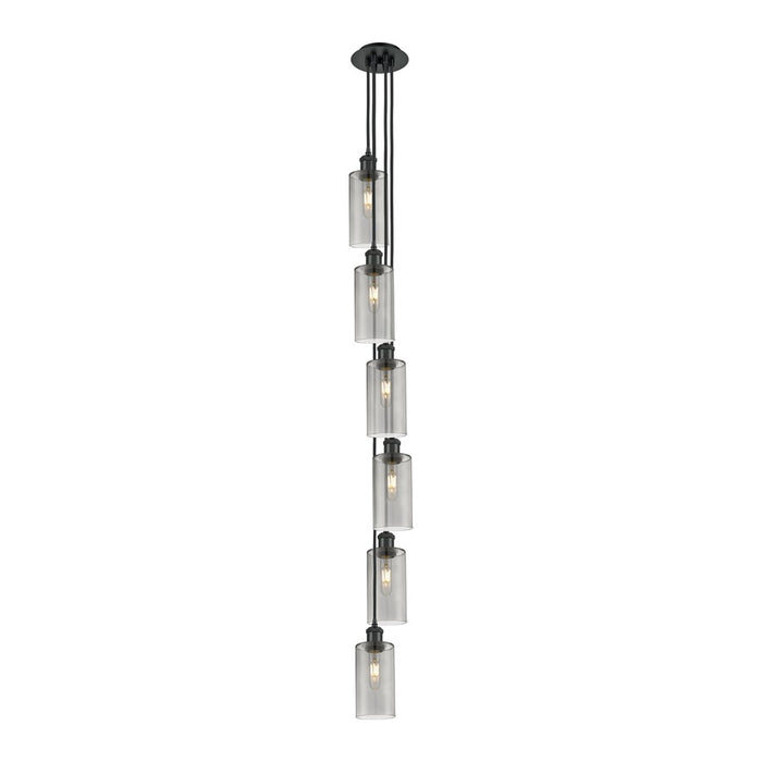 Innovations Crown Point 6Lt 7" Cord Multi Pendant, BK/SM - 106B-6P-BK-G434-7SM