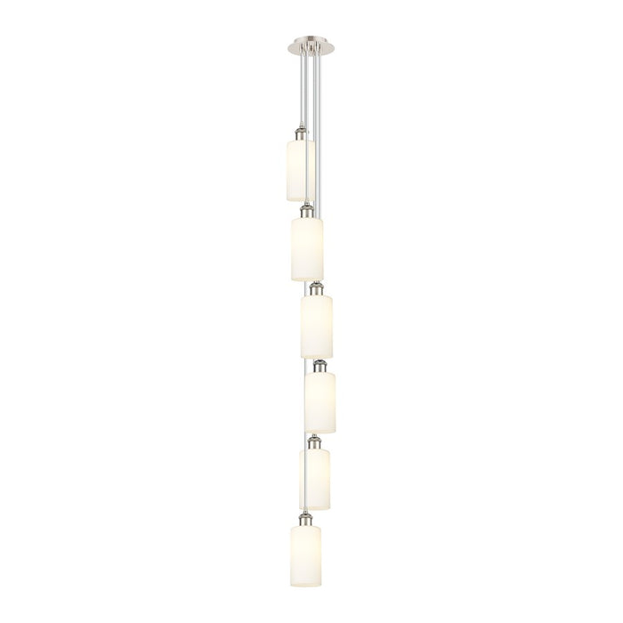 Innovations Crown Point 6Lt 7" Cord Multi Pendant, PN/WH - 106B-6P-PN-G434-7WH
