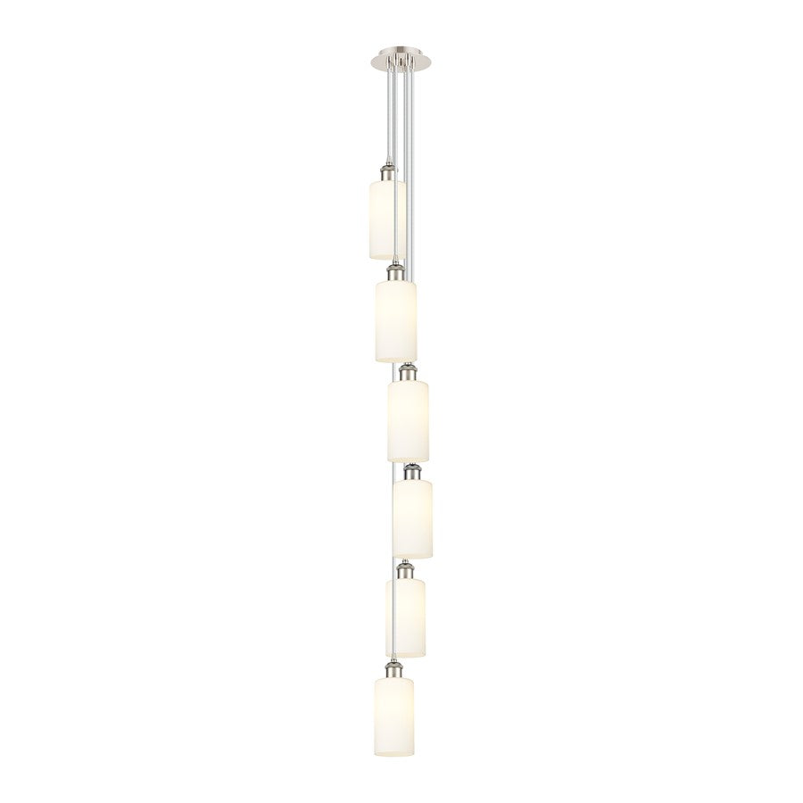 Innovations Crown Point 6Lt 7" Cord Multi Pendant, PN/WH - 106B-6P-PN-G434-7WH