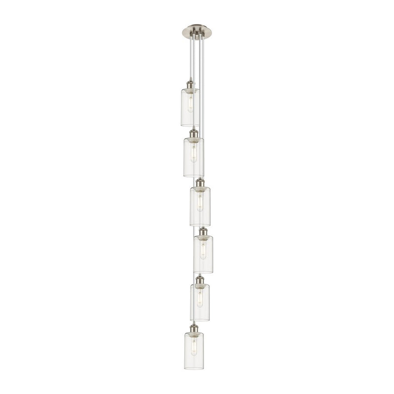 Innovations Crown Point 6Lt 7" Cord Multi Pendant, SN/CL - 106B-6P-SN-G434-7CL