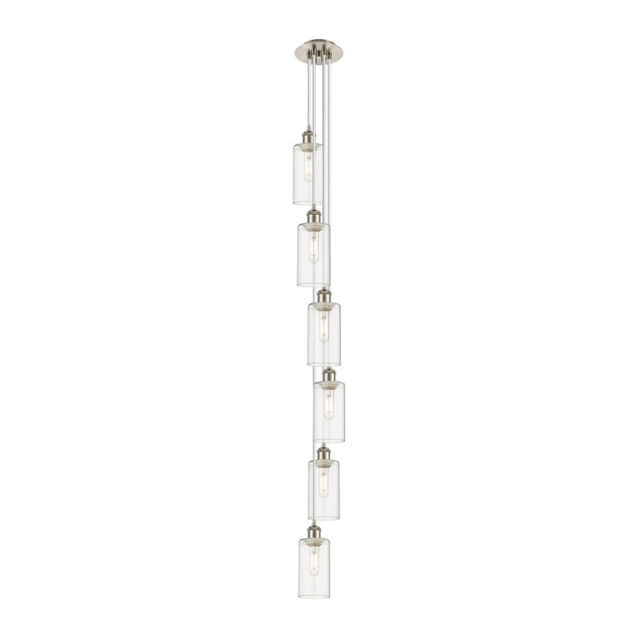Innovations Crown Point 6Lt 7" Cord Multi Pendant, SN/CL - 106B-6P-SN-G434-7CL