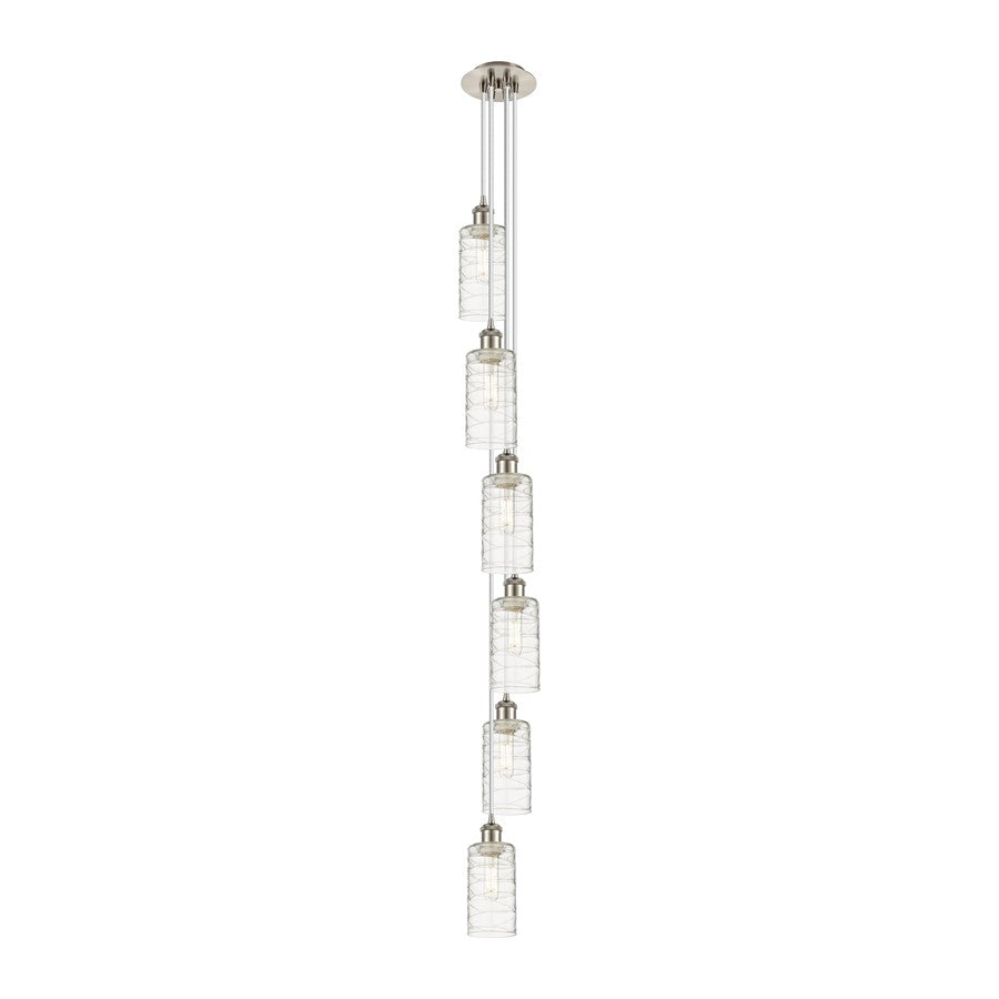 Innovations Crown Point 6Lt 7" Cord Multi Pendant, SN/DS - 106B-6P-SN-G434-7DE