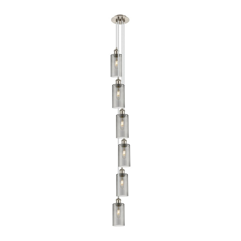 Innovations Crown Point 6Lt 7" Cord Multi Pendant, SN/SM - 106B-6P-SN-G434-7SM