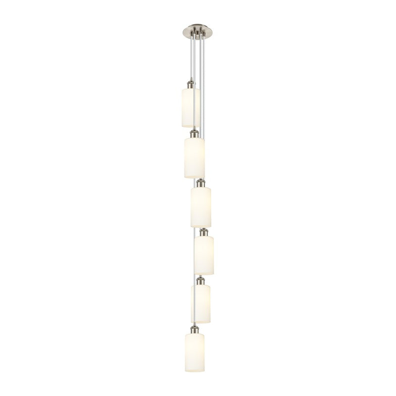 Innovations Crown Point 6Lt 7" Cord Multi Pendant, SN/WH - 106B-6P-SN-G434-7WH