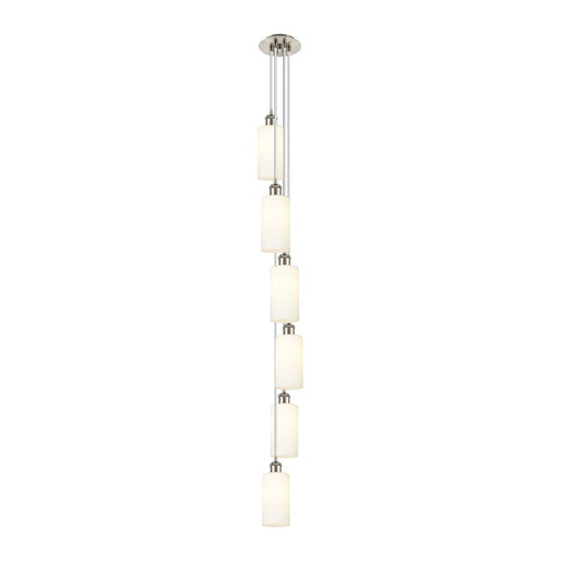 Innovations Crown Point 6Lt 7" Cord Multi Pendant, SN/WH - 106B-6P-SN-G434-7WH