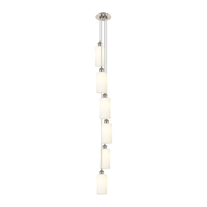Innovations Crown Point 6Lt 7" Cord Multi Pendant, SN/WH - 106B-6P-SN-G434-7WH