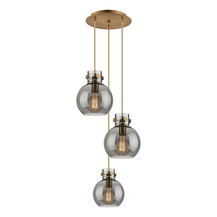 Innovations Newton-S 3Lt 8" CM Pendant, 10" Cpy, BS/SM - 113-410-1PS-BB-G410-8SM