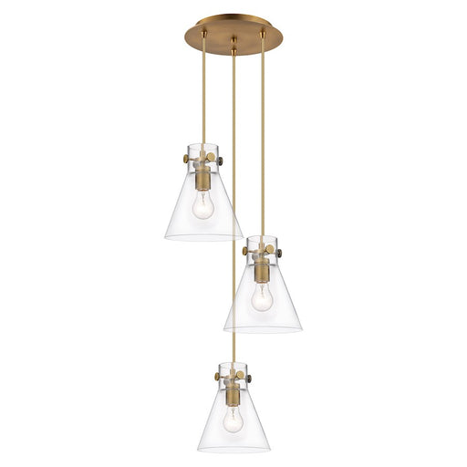 Innovations Newton-C 3Lt 8" CM Pendant, 10" Cpy, BS/CL - 113-410-1PS-BB-G411-8CL