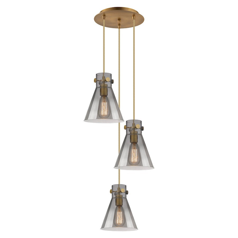 Innovations Newton-C 3Lt 8" CM Pendant, 10" Cpy, BS/SM - 113-410-1PS-BB-G411-8SM