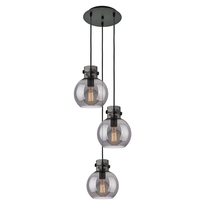 Innovations Newton-S 3Lt 8" CM Pendant, 10" Cpy, BK/SM - 113-410-1PS-BK-G410-8SM