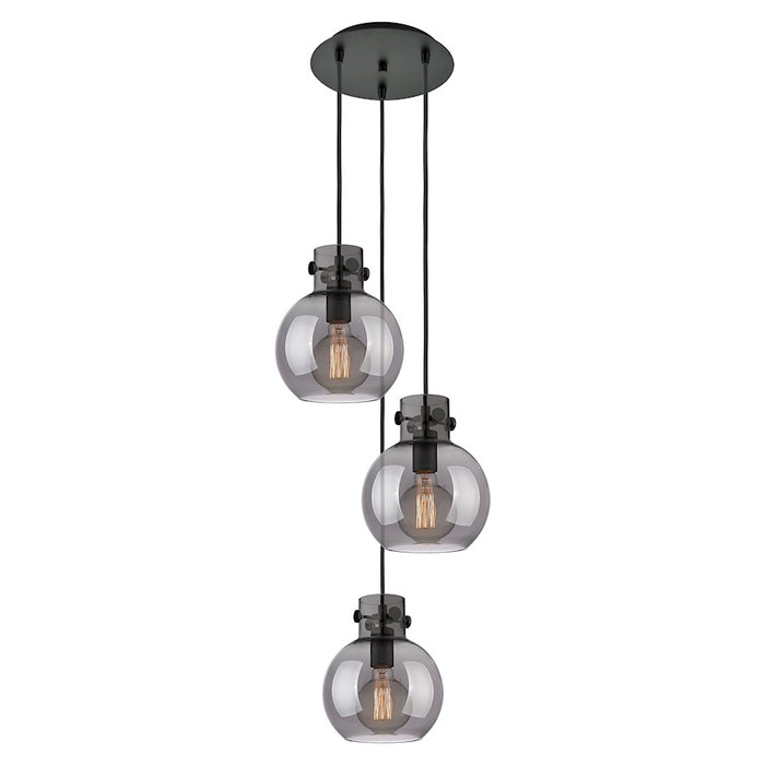 Innovations Newton-S 3Lt 8" CM Pendant, 10" Cpy, BK/SM - 113-410-1PS-BK-G410-8SM