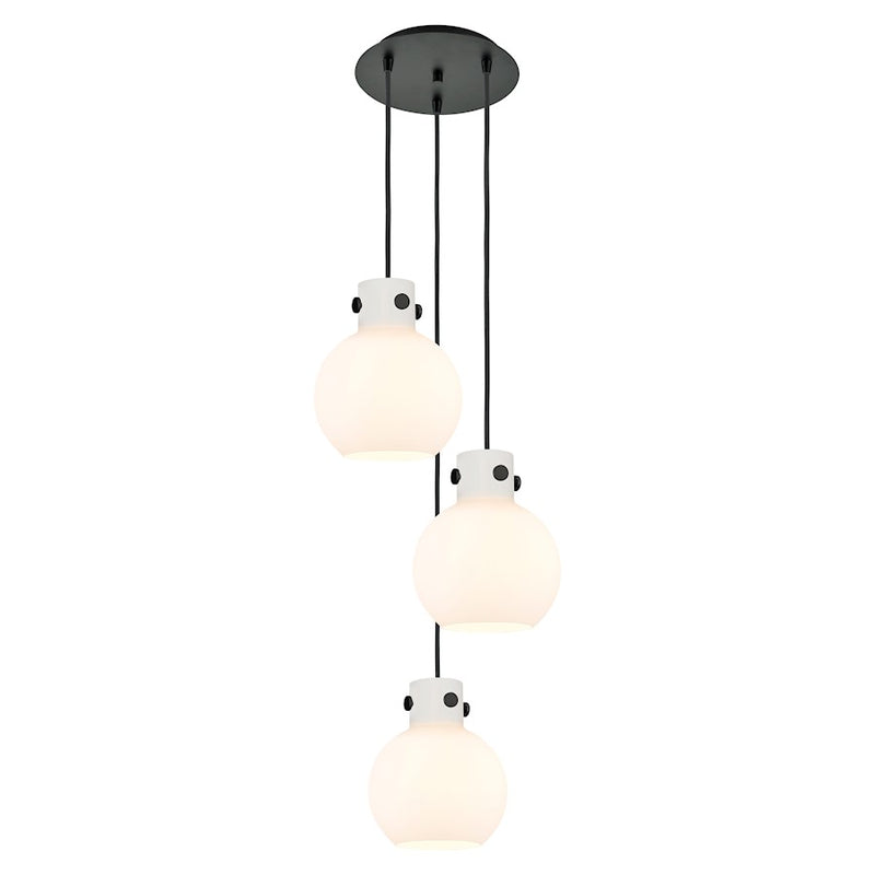 Innovations Newton-S 3Lt 8" CM Pendant, 10" Cpy, BK/WH - 113-410-1PS-BK-G410-8WH