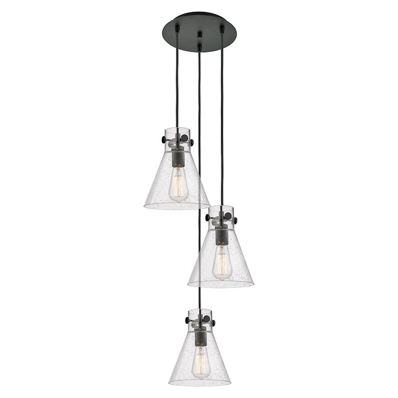 Innovations Newton-C 3Lt 8" CM Pendant, 10" Cpy, B/SD - 113-410-1PS-BK-G411-8SDY