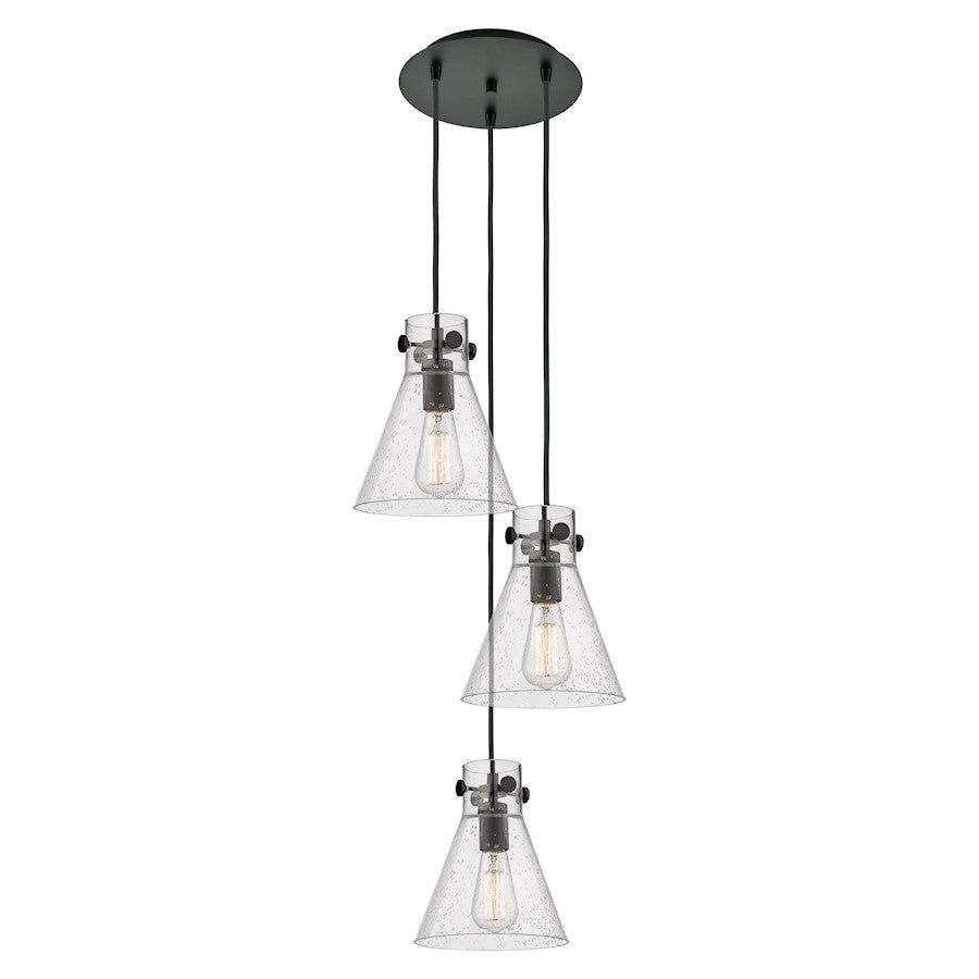 Innovations Newton-C 3Lt 8" CM Pendant, 10" Cpy, B/SD - 113-410-1PS-BK-G411-8SDY