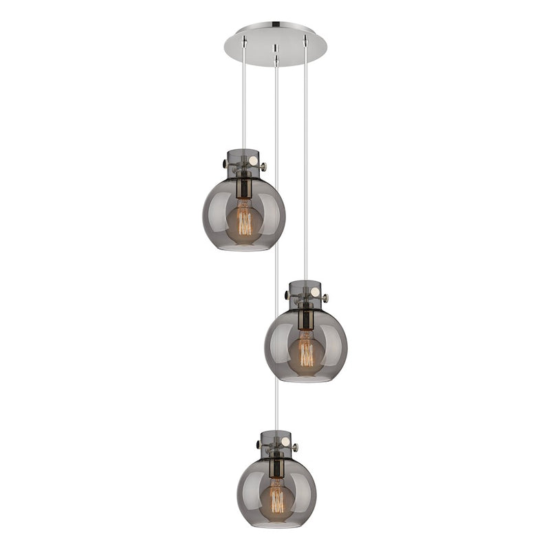 Innovations Newton-S 3Lt 8" CM Pendant, 10" Cpy, PN/SM - 113-410-1PS-PN-G410-8SM