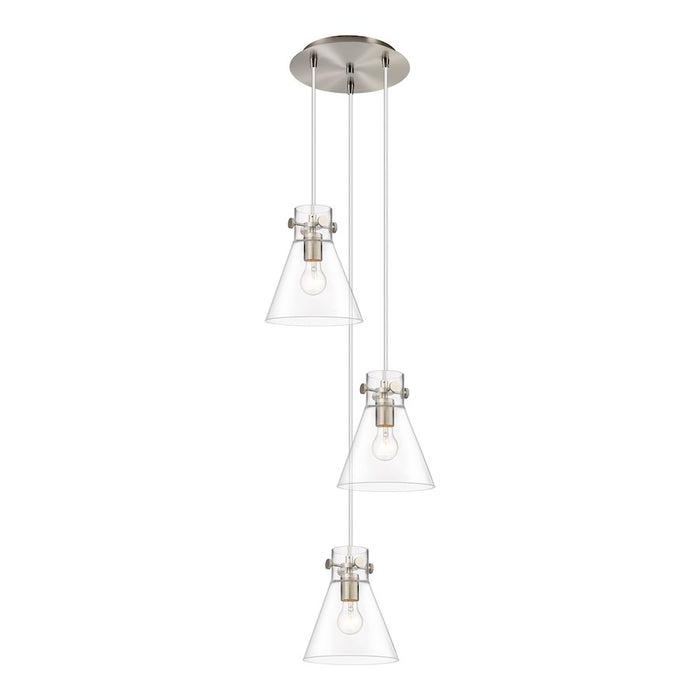 Innovations Newton-C 3Lt 8" CM Pendant, 10" Cpy, SN/CL - 113-410-1PS-SN-G411-8CL