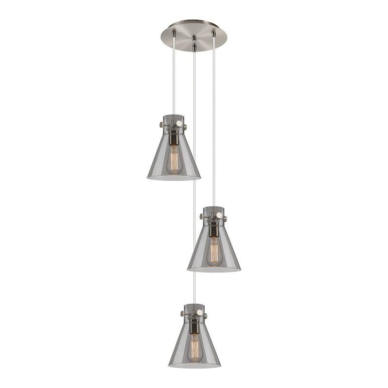 Innovations Newton-C 3Lt 8" CM Pendant, 10" Cpy, SN/SM - 113-410-1PS-SN-G411-8SM