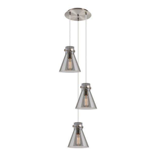 Innovations Newton-C 3Lt 8" CM Pendant, 10" Cpy, SN/SM - 113-410-1PS-SN-G411-8SM
