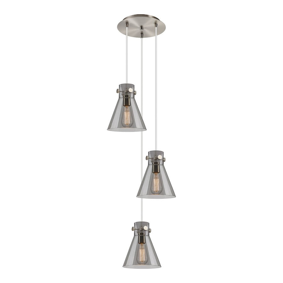 Innovations Newton-C 3Lt 8" CM Pendant, 10" Cpy, SN/SM - 113-410-1PS-SN-G411-8SM
