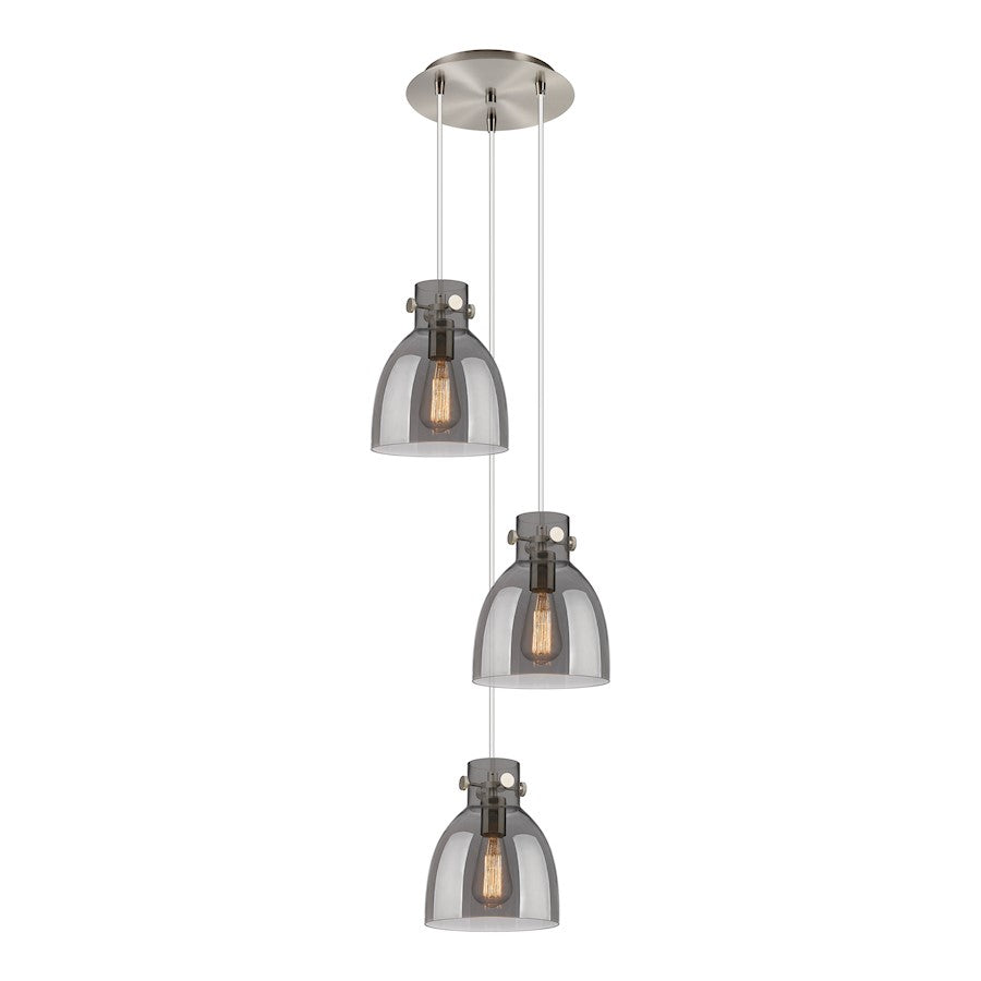 Innovations Newton-B 3Lt 8" CM Pendant, 10" Cpy, SN/SM - 113-410-1PS-SN-G412-8SM