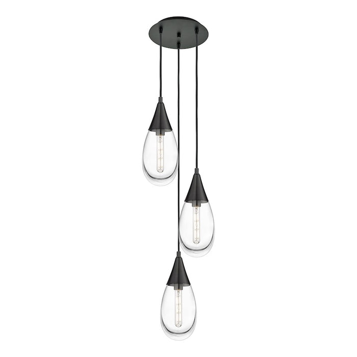 Innovations Malone 3Lt 6" CM Pendant, 10" Canopy, BK/CL - 113-450-1P-BK-G450-6CL