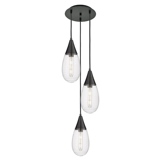 Innovations Malone 3Lt 6" CM Pendant, 10" Cpy, BK/SCL - 113-450-1P-BK-G450-6SCL