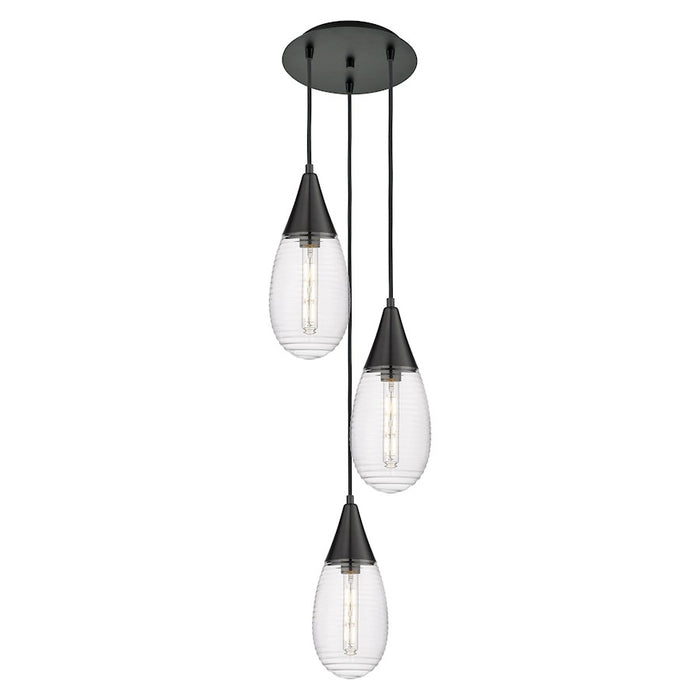 Innovations Malone 3Lt 6" CM Pendant, 10" Cpy, BK/SCL - 113-450-1P-BK-G450-6SCL
