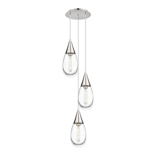 Innovations Malone 3Lt 6" CM Pendant, 10" Canopy, PN/CL - 113-450-1P-PN-G450-6CL
