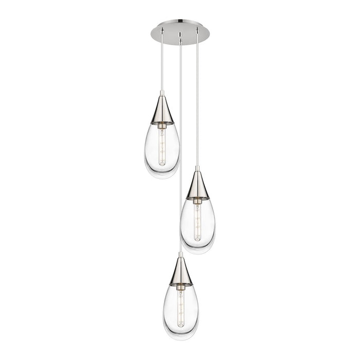 Innovations Malone 3Lt 6" CM Pendant, 10" Canopy, PN/CL - 113-450-1P-PN-G450-6CL