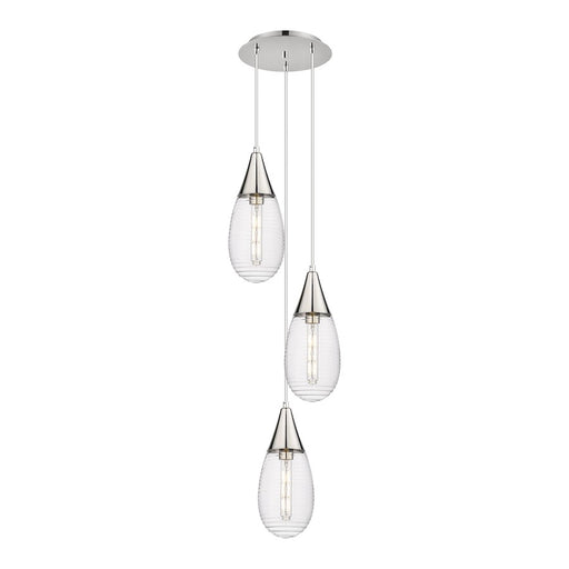 Innovations Malone 3Lt 6" CM Pendant, 10" Cpy, PN/SCL - 113-450-1P-PN-G450-6SCL