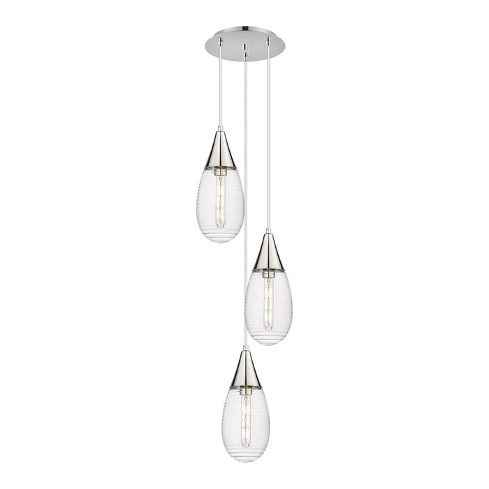 Innovations Malone 3Lt 6" CM Pendant, 10" Cpy, PN/SCL - 113-450-1P-PN-G450-6SCL
