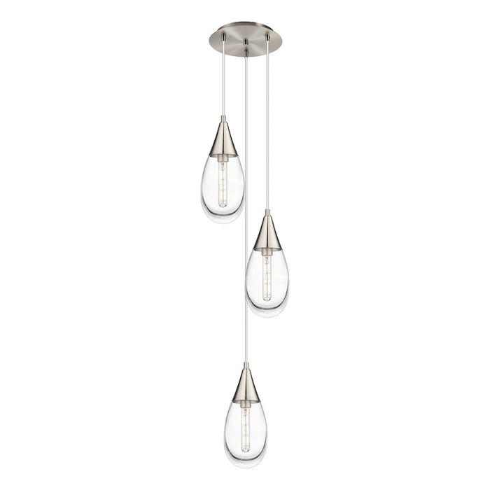 Innovations Malone 3Lt 6" CM Pendant, 10" Canopy, SN/CL - 113-450-1P-SN-G450-6CL