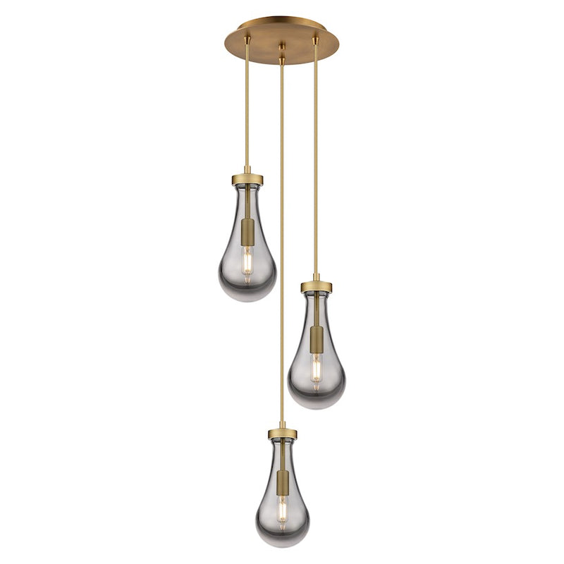 Innovations Owego 3Lt 5" CM Pendant, 10" Canopy, BS/SM - 113-451-1P-BB-G451-5SM