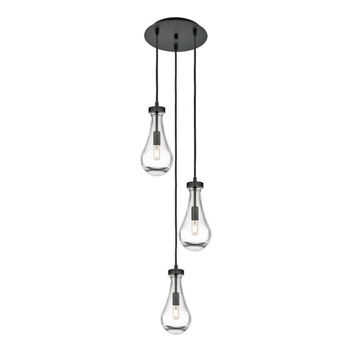 Innovations Owego 3Lt 5" CM Pendant, 10" Canopy, BK/CL - 113-451-1P-BK-G451-5CL