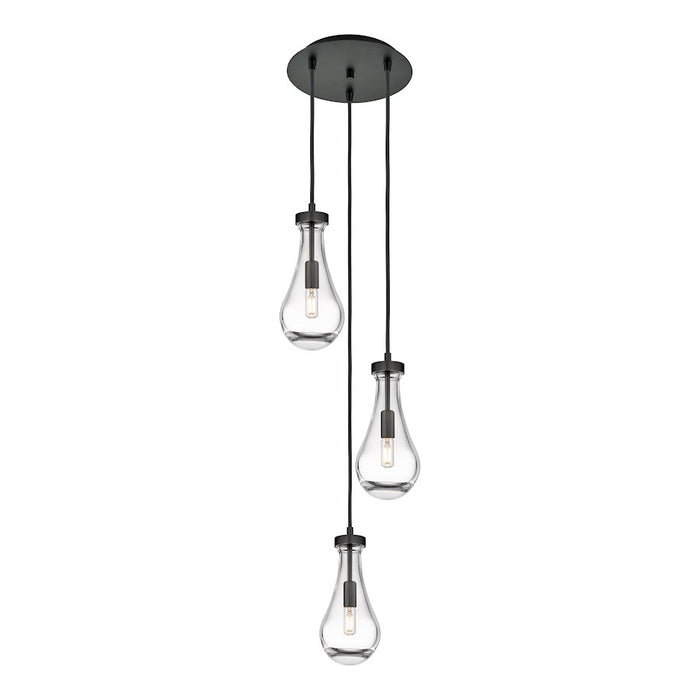 Innovations Owego 3Lt 5" CM Pendant, 10" Canopy, BK/CL - 113-451-1P-BK-G451-5CL
