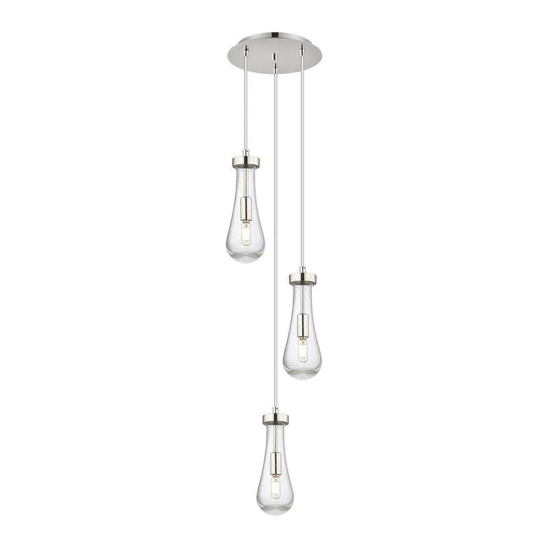 Innovations Owego 11in 3-Light Pendant | Art Deco Brushed Polished Nickel and Seedy Glass | Kitchen Island & Dining | Model 113-451-1P-PN-G451-4SDY