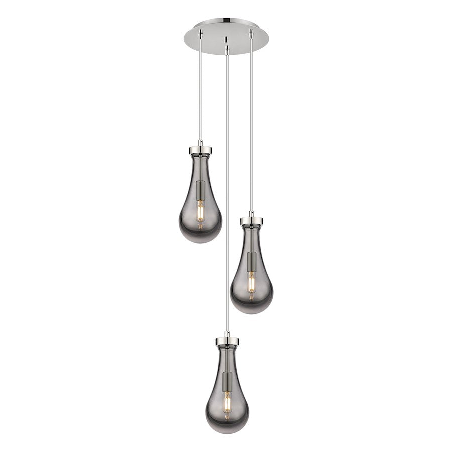 Innovations Owego 3Lt 5" CM Pendant, 10" Canopy, PN/SM - 113-451-1P-PN-G451-5SM