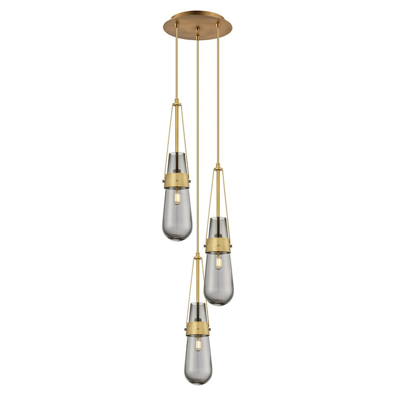 Innovations Milan 3Lt 4" CM Pendant, 10" Canopy, BS/SM - 113-452-1P-BB-G452-4SM