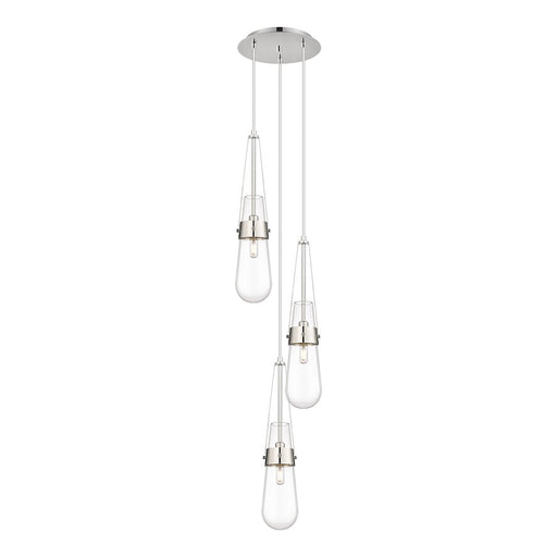 Innovations Milan 3Lt 4" CM Pendant, 10" Canopy, PN/CL - 113-452-1P-PN-G452-4CL