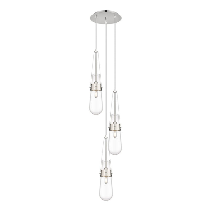 Innovations Milan 3Lt 4" CM Pendant, 10" Canopy, PN/CL - 113-452-1P-PN-G452-4CL