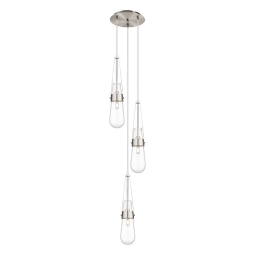 Innovations Milan 3Lt 4" CM Pendant, 10" Canopy, SN/CL - 113-452-1P-SN-G452-4CL