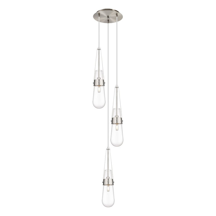 Innovations Milan 3Lt 4" CM Pendant, 10" Canopy, SN/CL - 113-452-1P-SN-G452-4CL