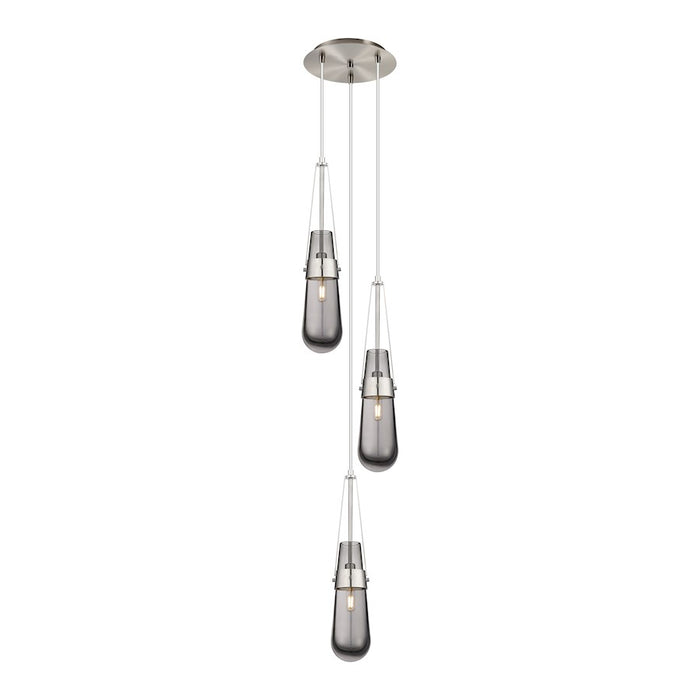 Innovations Milan 3Lt 4" CM Pendant, 10" Canopy, SN/SM - 113-452-1P-SN-G452-4SM