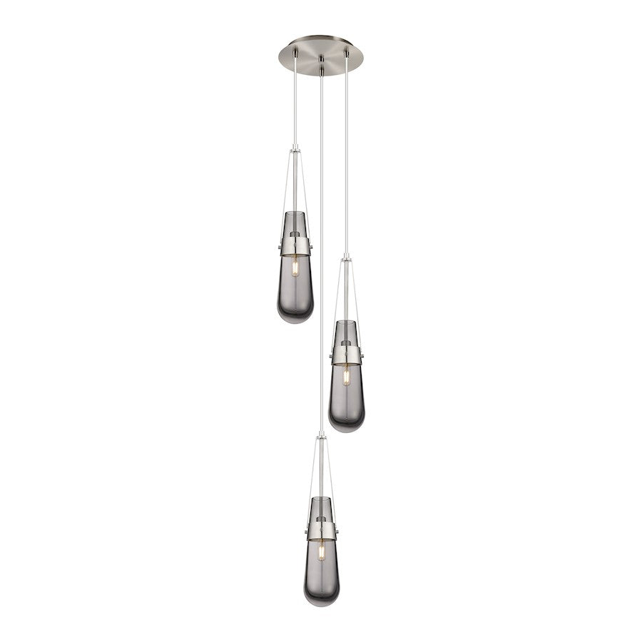 Innovations Milan 3Lt 4" CM Pendant, 10" Canopy, SN/SM - 113-452-1P-SN-G452-4SM