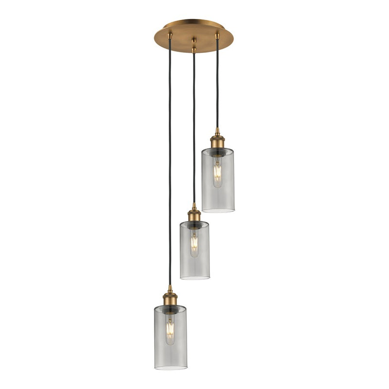 Innovations Crown Point 3Lt 13" Cord Multi Pendant, BRS/SM - 113B-3P-BB-G434-7SM