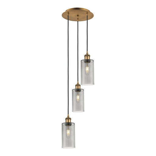 Innovations Crown Point 3Lt 13" Cord Multi Pendant, BRS/SM - 113B-3P-BB-G434-7SM
